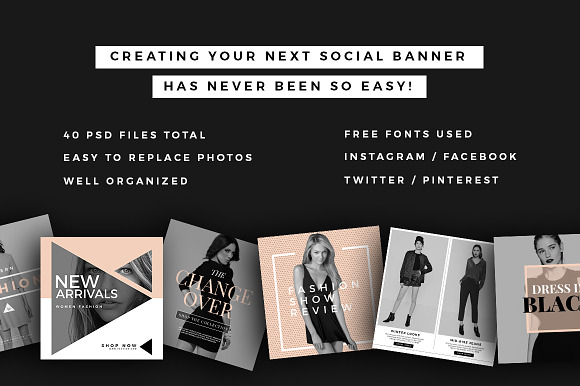 Fashion Social Banner Pack 2 in Instagram Templates - product preview 1