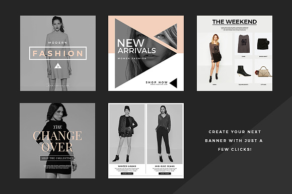 Fashion Social Banner Pack 2 in Instagram Templates - product preview 3