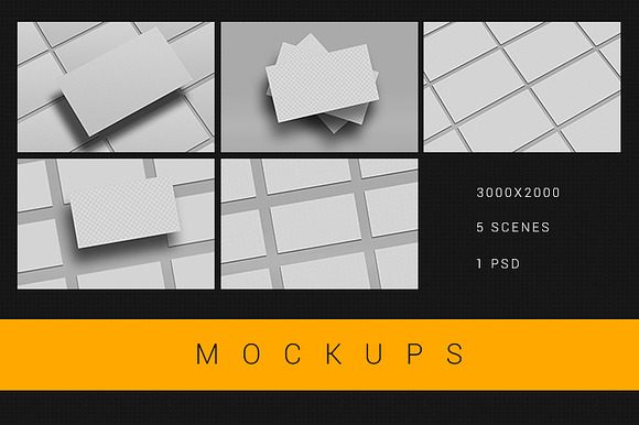 5 Realistic Business Card Mockups in Print Mockups - product preview 6