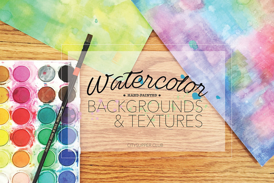 Hand-painted Watercolor Backgrounds in Graphics - product preview 8