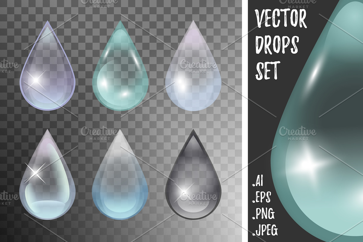Transparent Drops in Illustrations - product preview 8