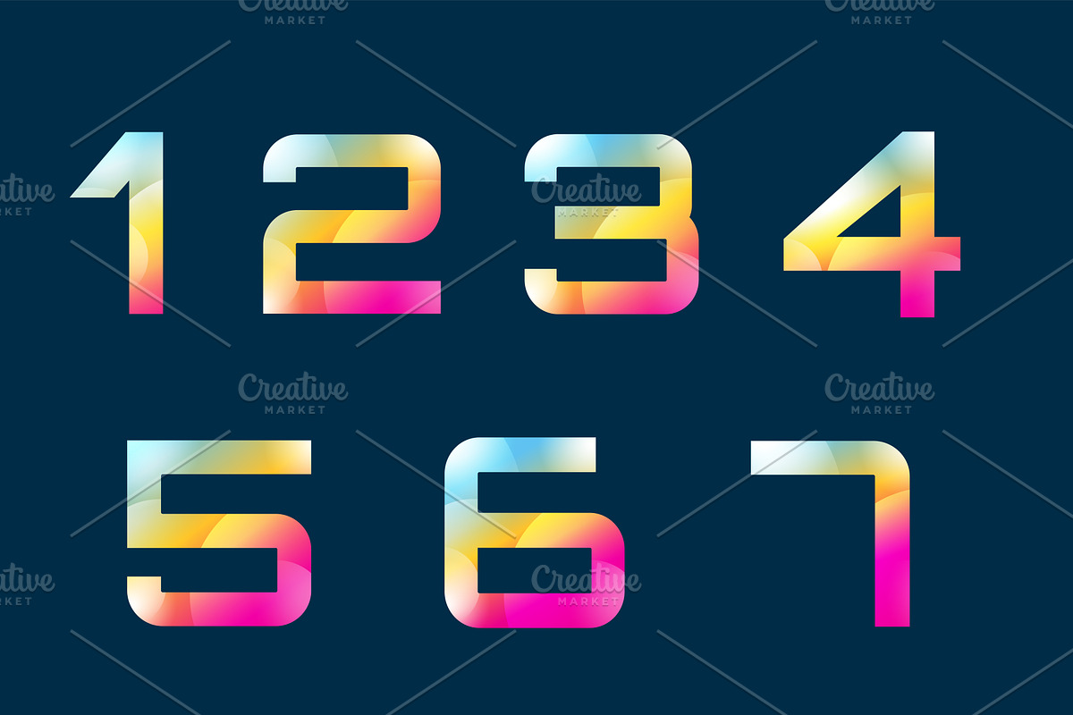 Numbers 1-9 letters vector in Illustrations - product preview 8