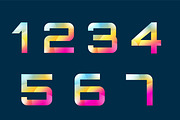 Numbers 1-9 letters vector