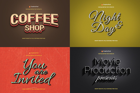 Vintage Retro Text Effects - Vol.1 in Photoshop Layer Styles - product preview 2