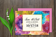 Save the Date Colorful Flower