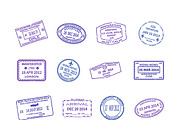 Visa travel stamps