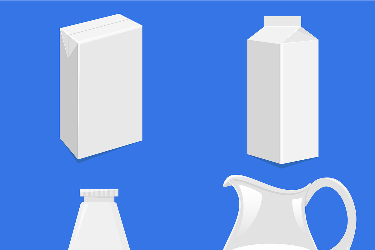  Blank White Packages For Milk in Illustrations - product preview 8