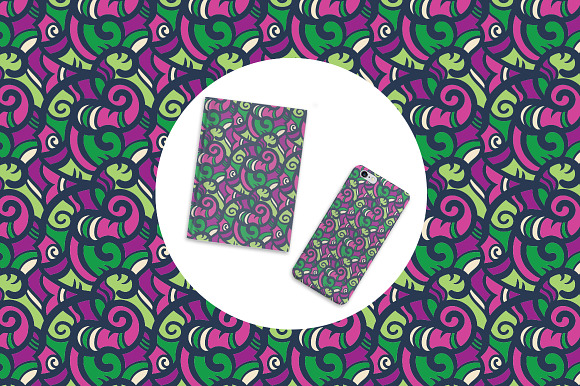 Vivid abstract doodle pattern set in Patterns - product preview 1