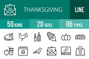 50 Thanksgiving Line Icons