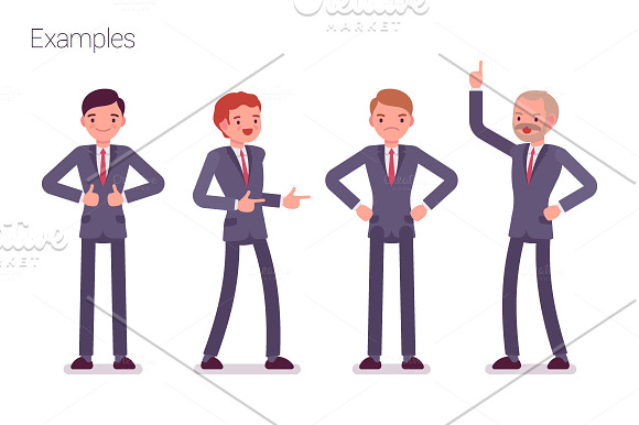 Businessman Character Creation Set in Illustrations - product preview 1