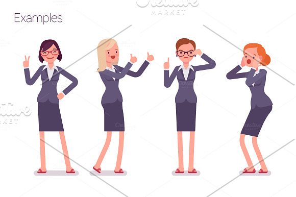 Businesswoman Character Creation Set in Illustrations - product preview 1