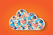 Cloud concept with media icons