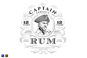 Vintage Rum Label Logo