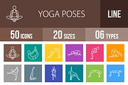 50 Yoga Line Multicolor Icons