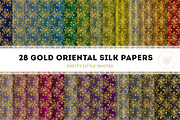 Gold Oriental Silk Digital Papers