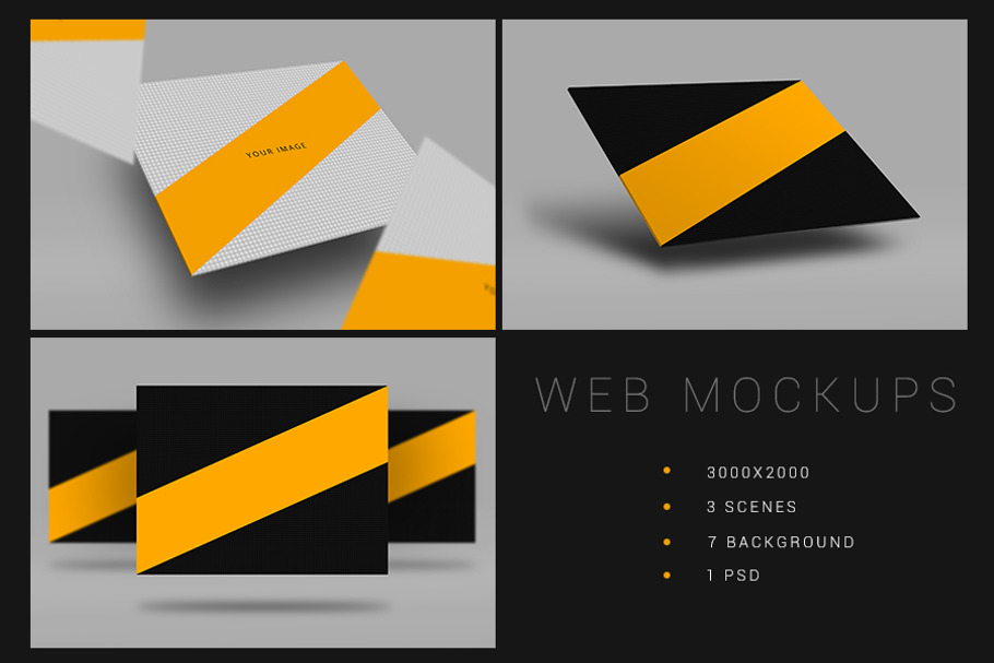 3 Web Presentation Mock-Up Set  in Mobile & Web Mockups - product preview 8