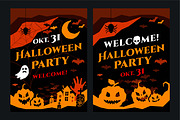 Halloween party flyer card vector