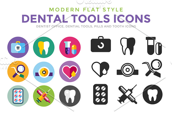Tooth Icon vector logo set