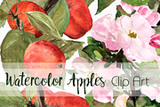 Watercolor Apples ClipArt Collection