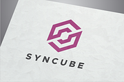 Sync Cube - Letter S Logo