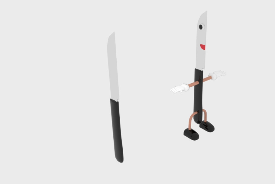Cartoon Knife Character in Characters - product preview 8
