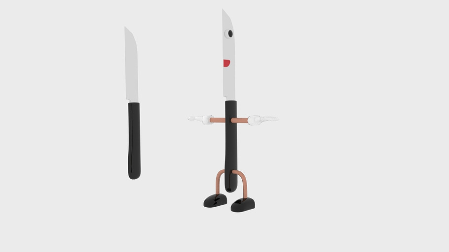 Cartoon Knife Character in Characters - product preview 1