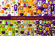 Halloween Flat Seamless Patterns
