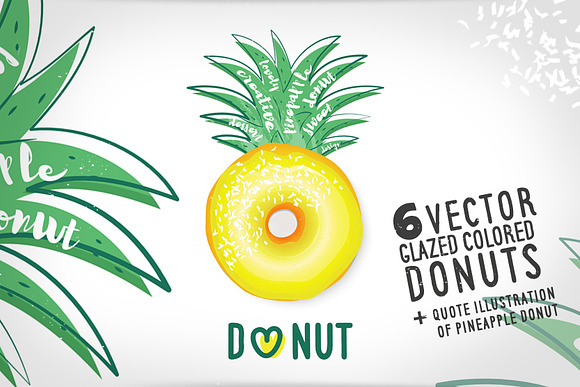 Vector set of glazed colored donuts. in Illustrations - product preview 3
