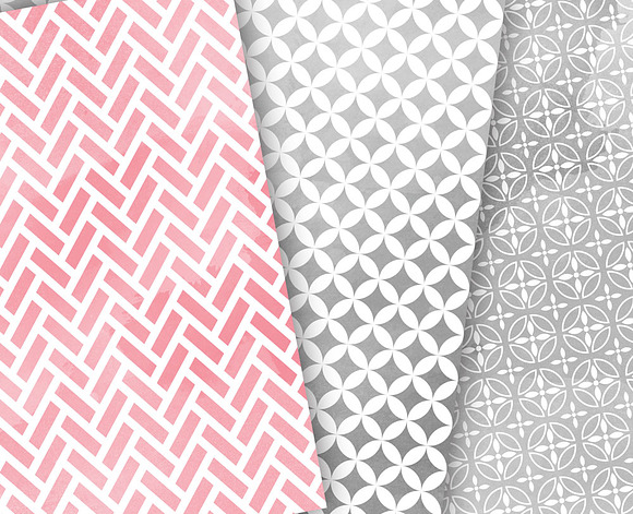 Grey Pink Watercolor Paper in Patterns - product preview 2