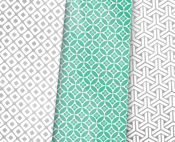Grey Mint Watercolor Paper in Patterns - product preview 3