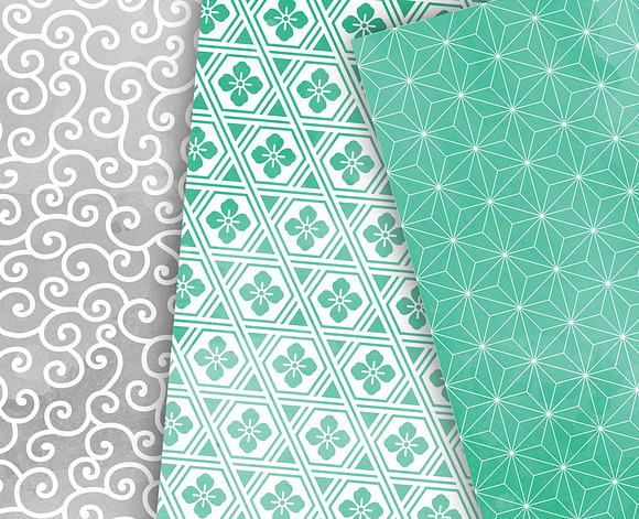 Grey Mint Watercolor Paper in Patterns - product preview 4
