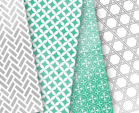Grey Mint Watercolor Paper in Patterns - product preview 5