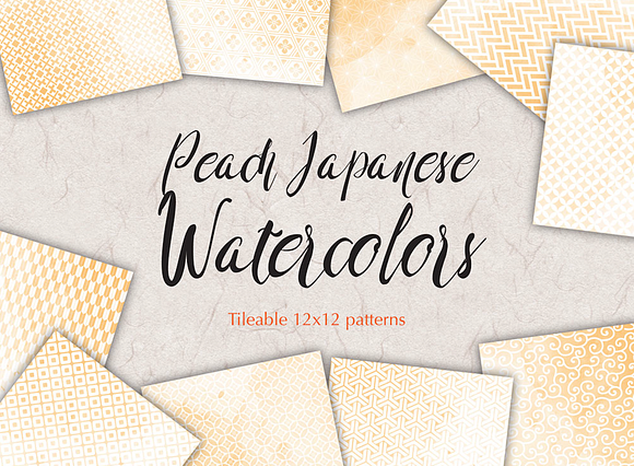 Peach Wedding Watercolor Background in Patterns - product preview 1