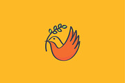 Hand Draw Dove Bird Logo