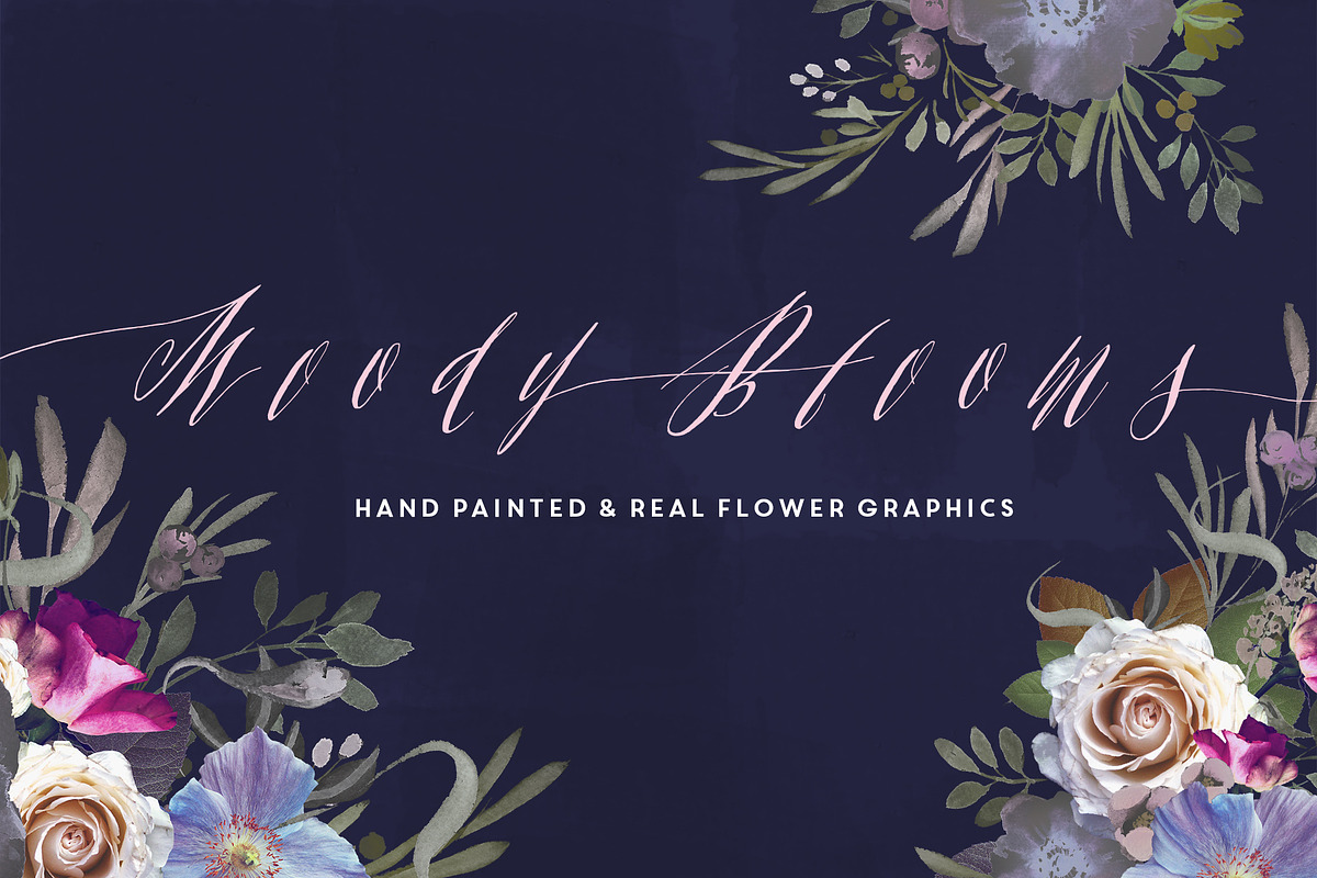 Design Kit - Moody Blooms in Illustrations - product preview 8