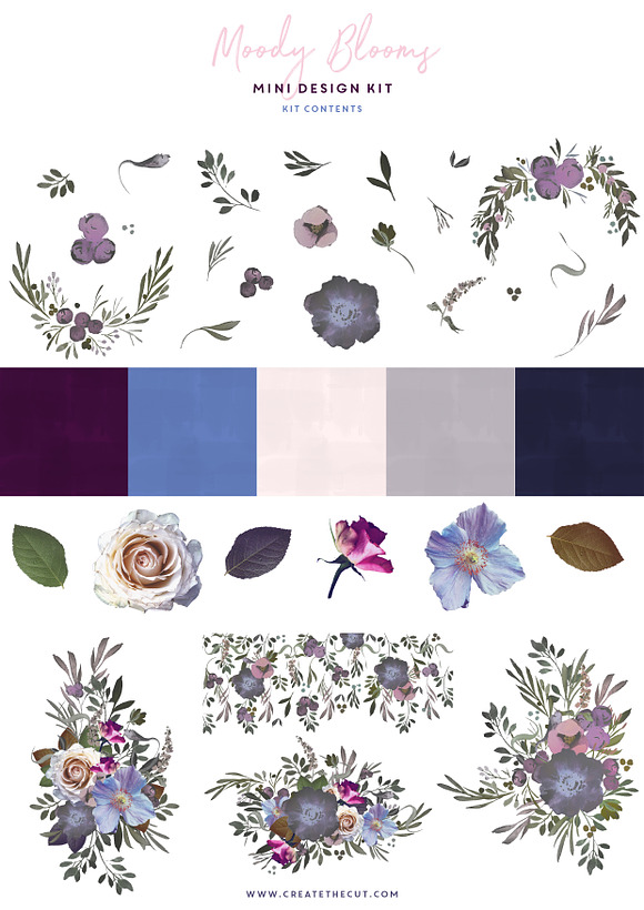 Design Kit - Moody Blooms in Illustrations - product preview 1