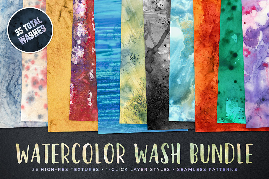 Watercolor Wash Bundle Volume 1 in Textures - product preview 8