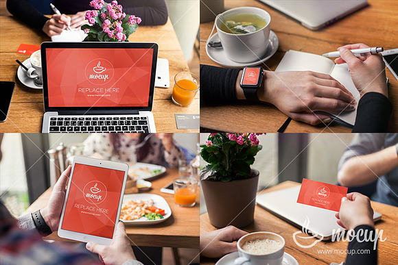 5 PSD Mockups Bistro Meeting in Mobile & Web Mockups - product preview 1