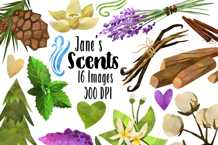 Nature Scented Themed Items Clipart in Illustrations - product preview 8