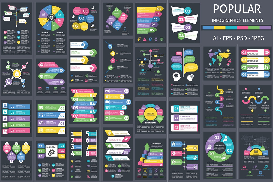 Popular Infographics Elements in Illustrations - product preview 8
