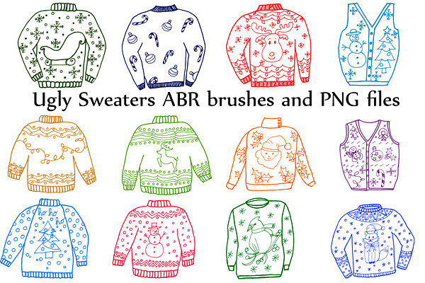 Ugly Sweater ClipArt and ABR brushes