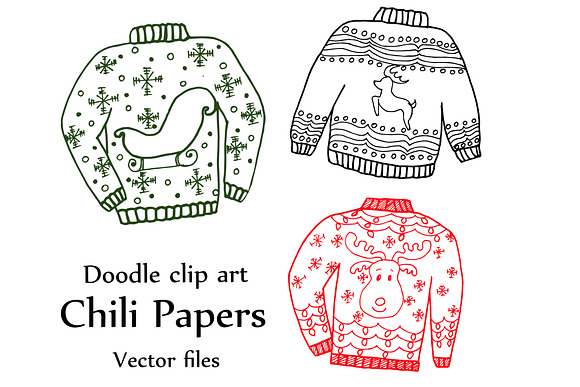 Ugly Sweater ClipArt and ABR brushes in Graphics - product preview 2