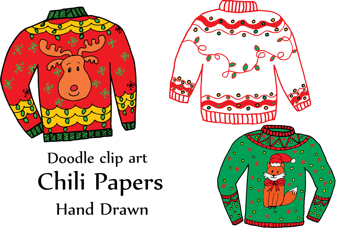 Ugly Christmas Sweater Clipart CustomDesigned