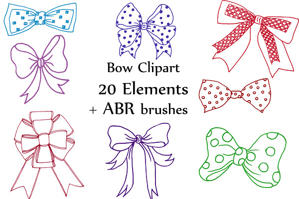 Bow clip art and ABR brushes