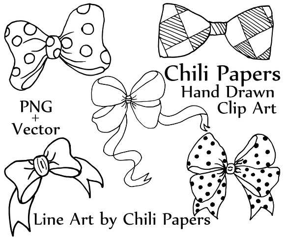 Bow clip art and Vector files in Illustrations - product preview 1