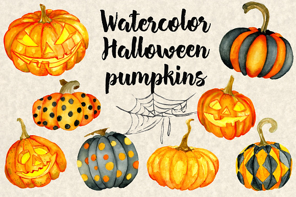 Happy Halloween Watercolor Bundle in Illustrations - product preview 1