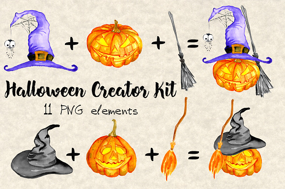 Happy Halloween Watercolor Bundle in Illustrations - product preview 2