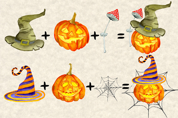 Happy Halloween Watercolor Bundle in Illustrations - product preview 3