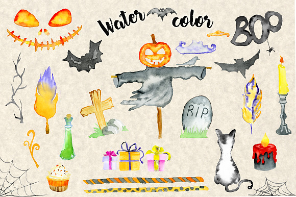 Happy Halloween Watercolor Bundle in Illustrations - product preview 6