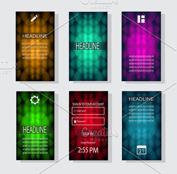 Mobile interface neon color  in Graphics - product preview 5